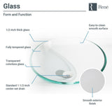 Glass Vessel Sink in Crystal with R9-7007 Faucet and Pop-Up Drain in Chrome - Super Arbor