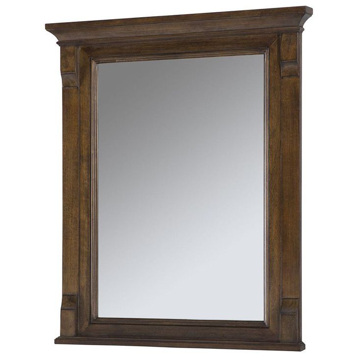 Creedmoor 26 in. W x 31 in. L Single Wall Hung Mirror in Walnut