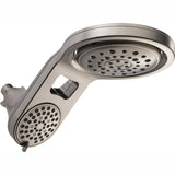 HydroRain Two-in-One 5-Spray 7.9 in. Double Wall Mount Fixed Shower Head in Chrome - Super Arbor