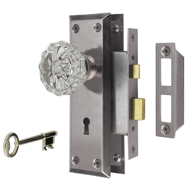 2 in. Aged Bronze Victorian Glass Knob Mortise Set
