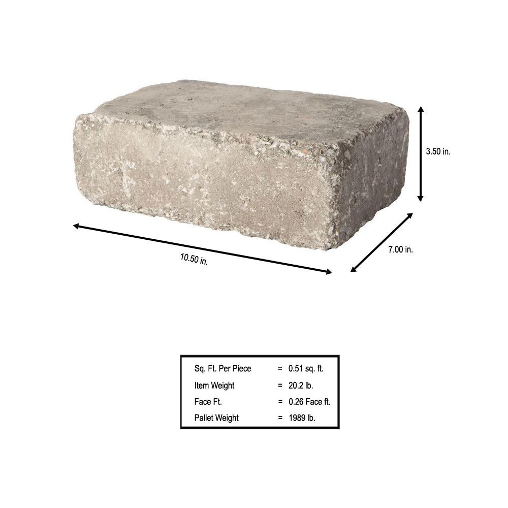 Pavestone RumbleStone Large 3.5 in. x 10.5 in. x 7 in. Greystone Concrete Garden Wall Block (96 Pcs. / 24.5 Face ft. / Pallet) - Super Arbor