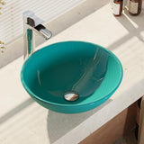 Glass Vessel Sink in Crystal with R9-7007 Faucet and Pop-Up Drain in Chrome - Super Arbor