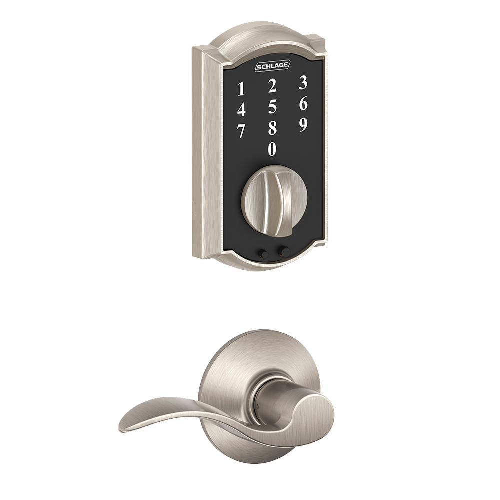 Camelot Satin Nickel Keypad Electronic Door Lock Deadbolt and Accent Lever - Super Arbor