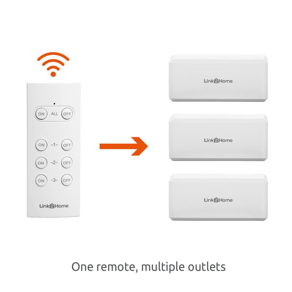 Wireless Indoor Remote Control Outlet Switch with 3 RCVs and 1 Remote - Super Arbor