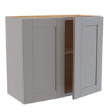 Home Decorators Collection Washington Veiled Gray Plywood Shaker Assembled Wall Kitchen Cabinet Soft Close 27 in. W 12 D in. 24 in. H