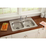 All-in-One Drop-In Stainless Steel 33 in. 4-Hole Double Bowl Kitchen Sink - Super Arbor