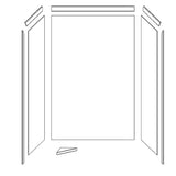 Elegance 36 in. x 48 in. x 80 in. 9-Piece Easy Up Adhesive Alcove Shower Wall Surround in Calacatta White - Super Arbor