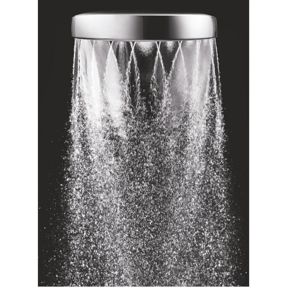 1-Spray 6 in. Single Wall Mount Fixed Shower Head in Chrome - Super Arbor