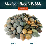 Southwest Boulder & Stone 0.50 cu. ft. 3 in. to 5 in. Mixed Mexican Beach Pebble Smooth Round Rock for Gardens, Landscapes and Ponds
