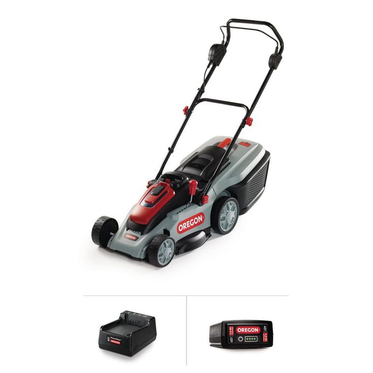 Oregon 16 in. 40-Volt Brushless Lithium-Ion Cordless Battery Walk Behind Push Lawn Mower with 4.0 Ah Battery and Charger