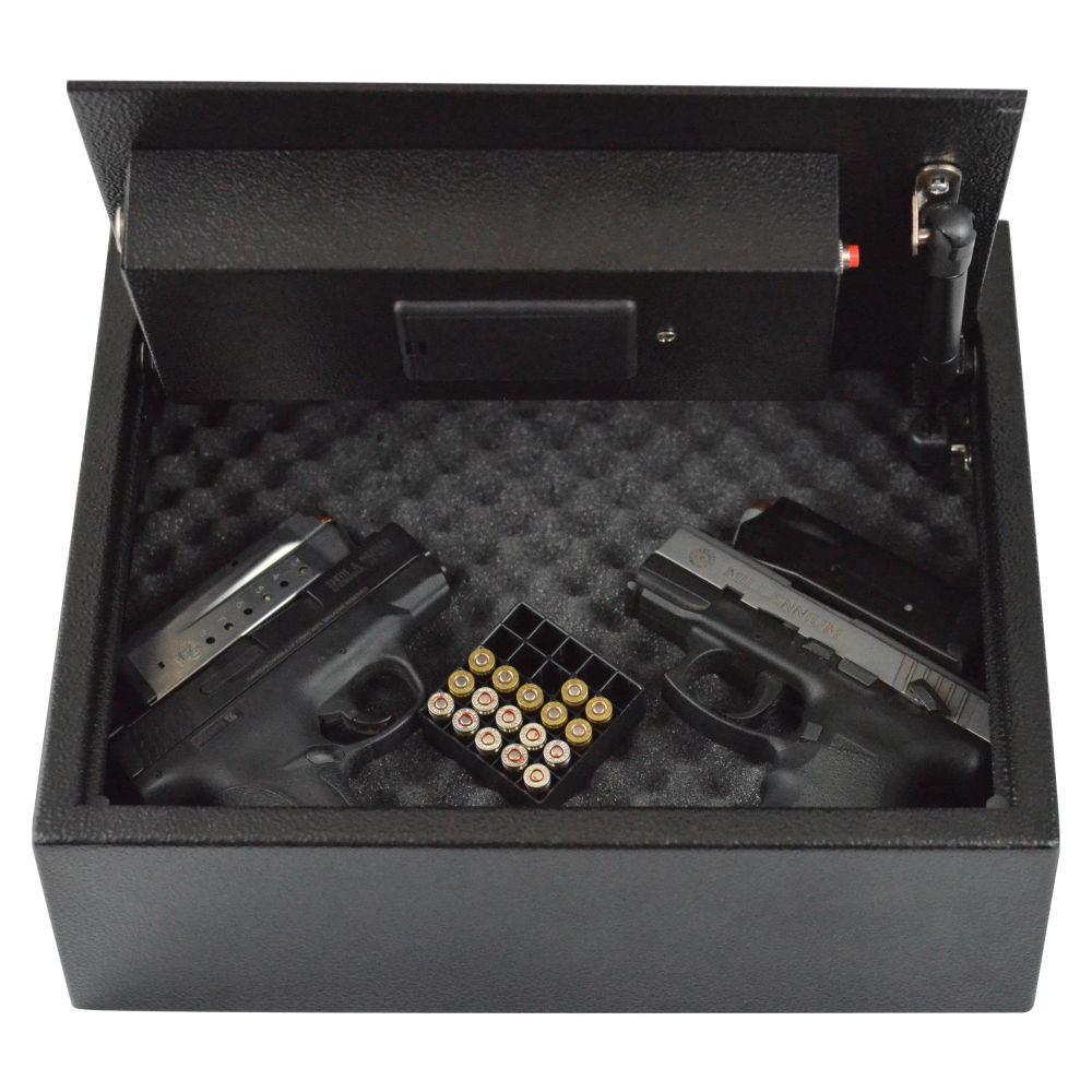 Biometric Fingerprint Drawer Personal Gun Safe, Black - Super Arbor