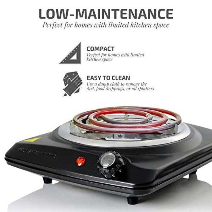 1000-Walt (120-Volt) Single Burner 6 in. Hot Plate Black Adjustable Temperature Control