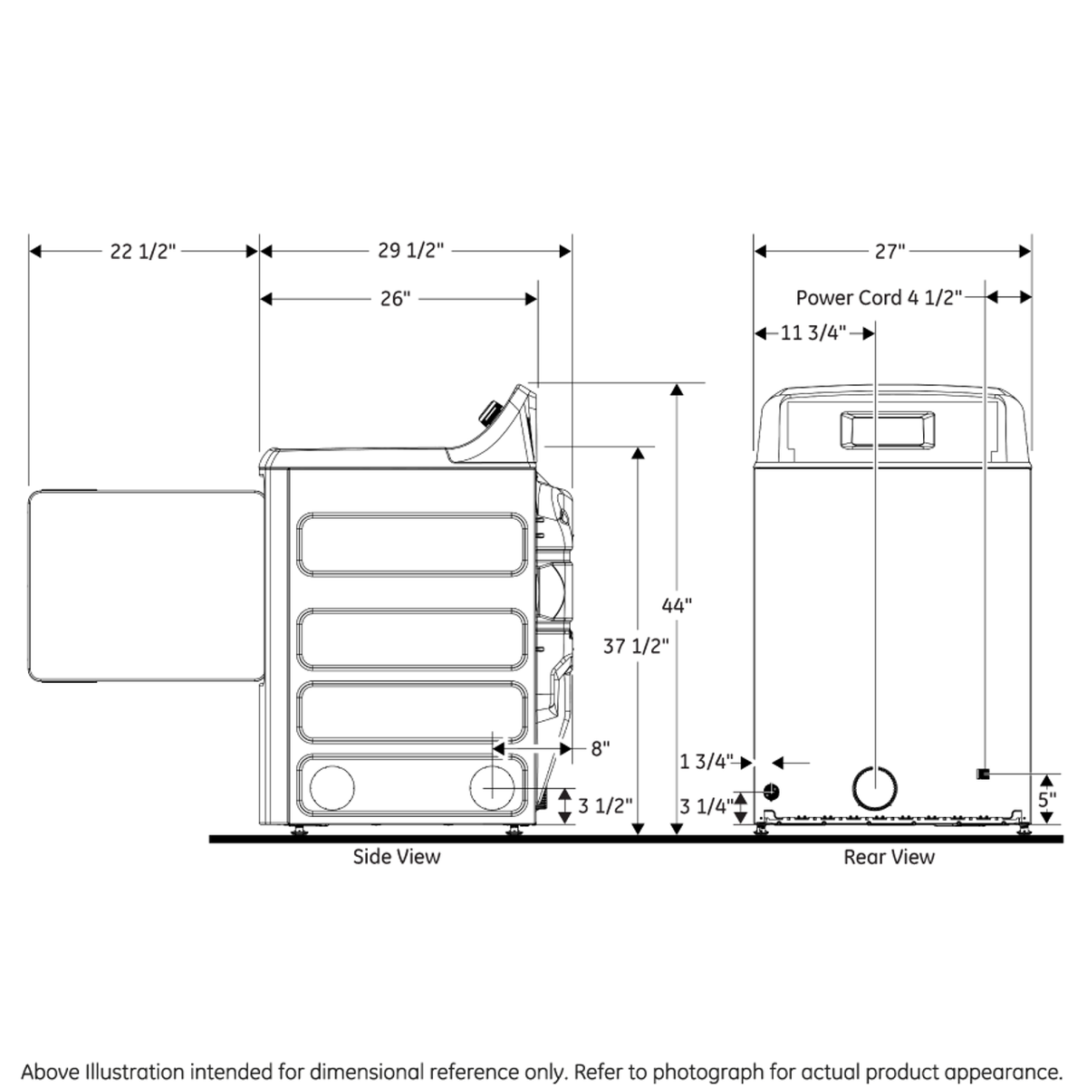 GE 7.2-cu ft Electric Dryer (White)