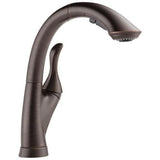 Delta Linden Venetian Bronze 1-Handle Deck-Mount Pull-Out Handle Kitchen Faucet (Deck Plate Included)