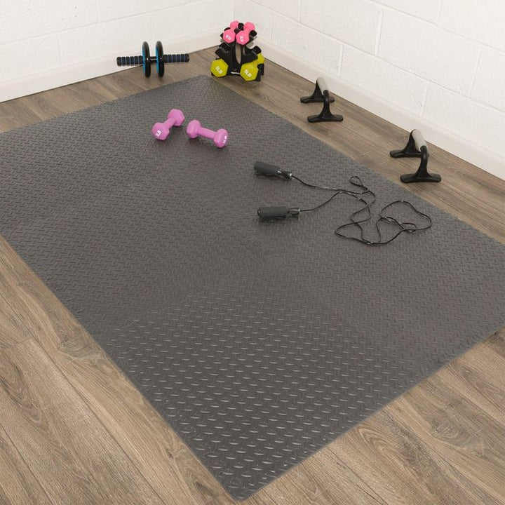 Multipurpose Interlocking EVA Foam Anti-Fatigue Exercise Puzzle Mat Tiles, (24 Sq. Ft. , 6 Tiles)