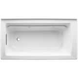 Archer 5 ft. Left-Drain Rectangular Alcove Whirlpool Bathtub in Biscuit - Super Arbor