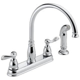 Delta Windemere Chrome 2-Handle Deck-Mount High-Arc Handle Kitchen Faucet (Deck Plate Included)