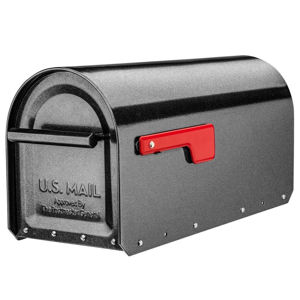 Sequoia Black Heavy Duty Post Mount Mailbox - Super Arbor
