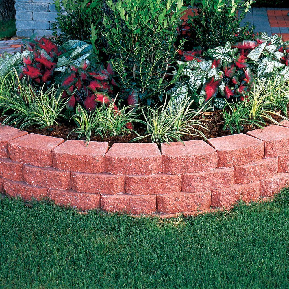 4 in. x 11.75 in. x 6.75 in. River Red Concrete Retaining Wall Block - Super Arbor