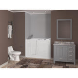 HD Series 53 in. Left Drain Quick Fill Walk-In Whirlpool Bath Tub with Powered Fast Drain in White - Super Arbor