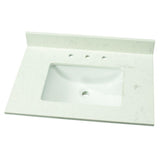 25 in. W Marble Single Sink Vanity Top in Arabescato Venato with White Sink - Super Arbor