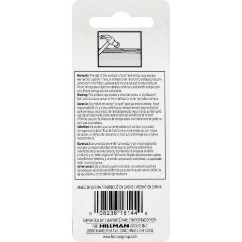 Hillman AnchorWire Small Self-Leveling Sawtooth Hangers, Silver, 1 lb Capacity, 6-Pack