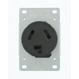 30 Amp 125-Volt/250-Volt Shallow Single Flush Mounted Outlet, Black - Super Arbor
