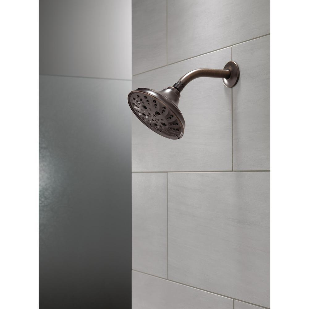 Pivotal 5-Spray 6 in. Single Wall Mount Fixed Rain H2Okinetic Shower Head in Venetian Bronze - Super Arbor