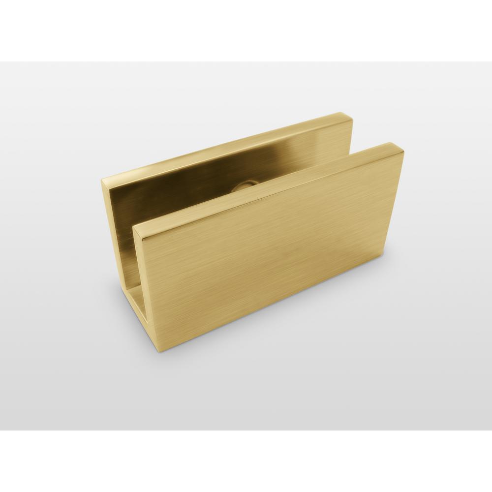34 in. x 58 in. Frameless Glass Hinged Bathtub Door in Satin Brass - Super Arbor