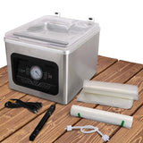 White Chamber Food Vacuum Sealer System - Commercial Electric Air Seal Preserver with Air Vac Bags (Stainless Steel)