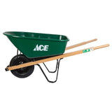 Ace Steel Residential Wheelbarrow — 6 cu ft Tray, Hardwood Handles