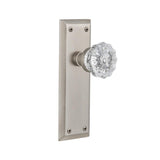 New York Plate 2-3/8 in. Backset Oil-Rubbed Bronze Privacy Bed/Bath Crystal Glass Door Knob - Super Arbor