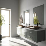 VIGO Glass Vessel Bathroom Sink in Russet and Niko Faucet Set in Antique Rubbed Bronze