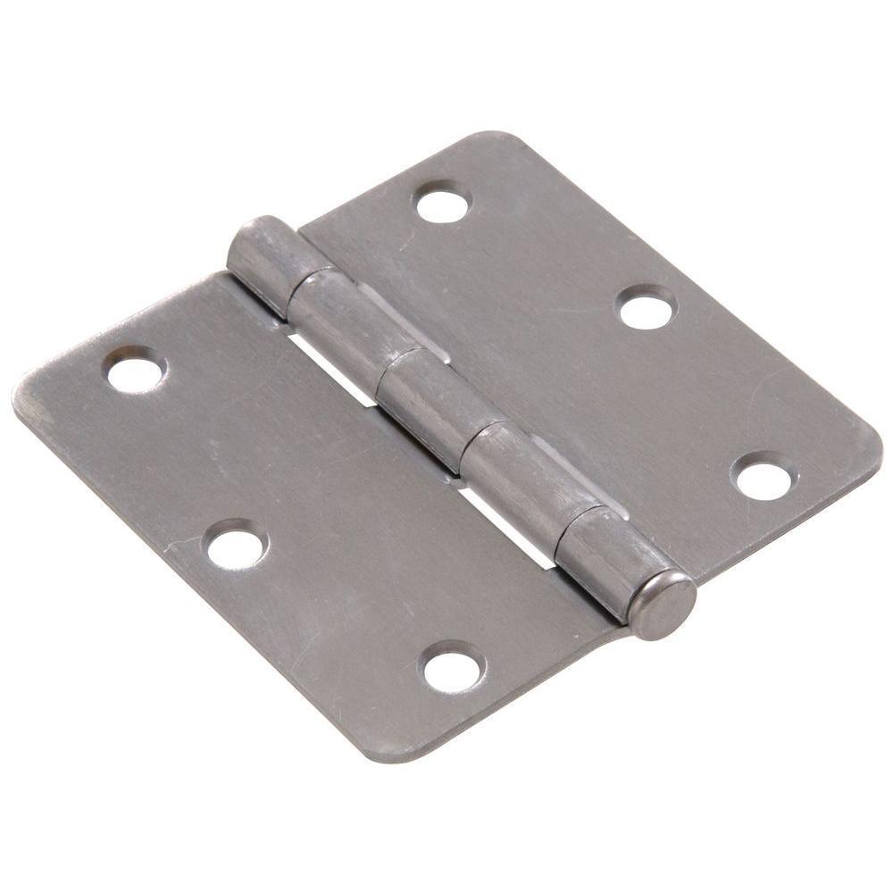 3-1/2 in. White Residential Door Hinge with 5/8 in. Round Corner Removable Pin Full Mortise (9-Pack) - Super Arbor