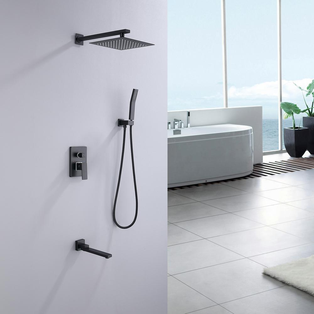 Pressure Balanced Complete Shower System with Rough-in Valve - Super Arbor