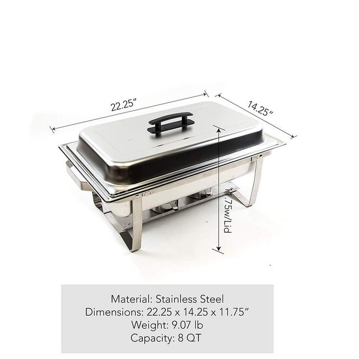 8 Qt. Foldable Frame Stainless Steel Chafing Dish Buffet Chafer Complete Set