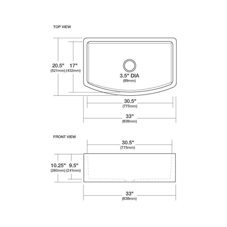 Farmhouse Apron Front Concrete 33 in. Single Bowl Kitchen Sink in Slate