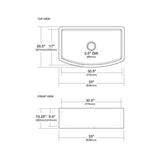 Farmhouse Apron Front Concrete 33 in. Single Bowl Kitchen Sink in Slate