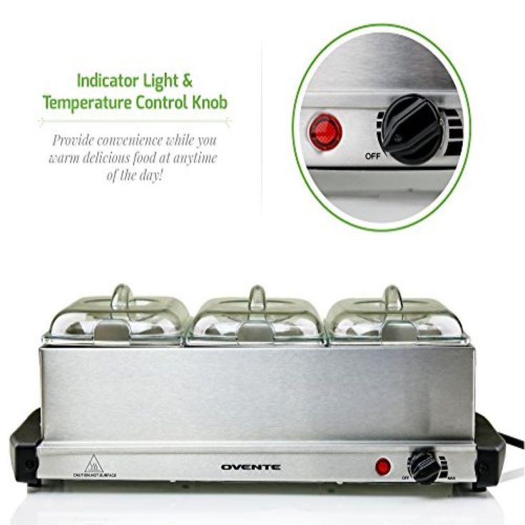 Mini 3-Tray Buffet Server and Food Warmer with Stand Alone Warmer Tray