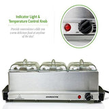 Mini 3-Tray Buffet Server and Food Warmer with Stand Alone Warmer Tray