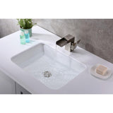 Dahlia Series 7.25 in. Ceramic Undermount Sink Basin in White - Super Arbor