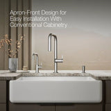 KOHLER Whitehaven 35.68-in x 21.56-in White Single Bowl Tall (8-in or Larger) Undermount Apron Front/Farmhouse Residential Kitchen Sink