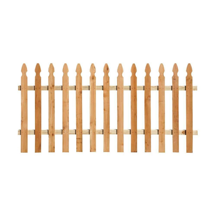 Outdoor Essentials 3.5 ft. x 8 ft. Western Red Cedar Spaced Picket Fence Panel Kit