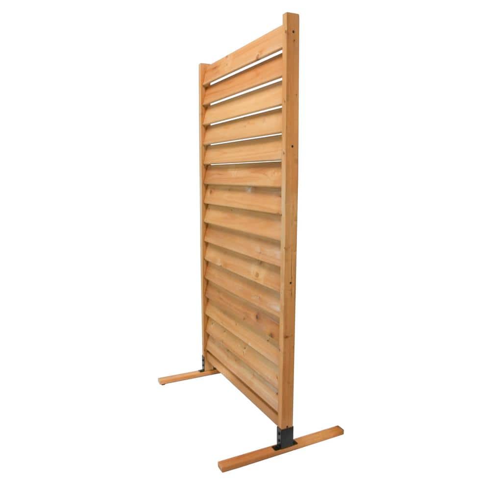 Enclo Privacy Screens Sierra 6 ft. H x 3.1 ft. W Freestanding Louvered Wood Privacy Screen