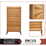 Enclo Privacy Screens Sierra 6 ft. H x 3.1 ft. W Freestanding Louvered Wood Privacy Screen