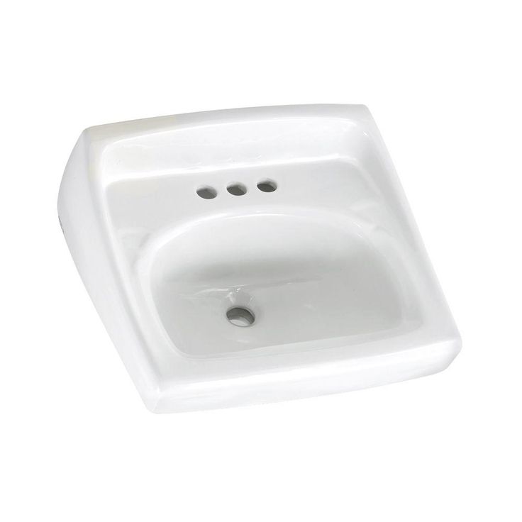 American Standard Lucerne Wall-Mounted Bathroom Sink with 4 in. Centerset Faucet Holes, White