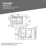 Safe Premier 52.75 in. x 60 in. x 26 in. Left Drain Walk-in Air and Whirlpool Bathtub in White - Super Arbor