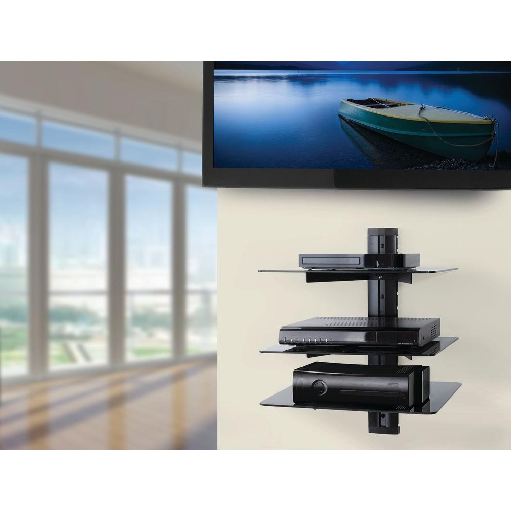 Wall Mounted AV Component Shelving Bracket, 3 Shelf - Super Arbor