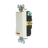 20 Amp Decora Plus Commercial Grade Single Pole Lighted Rocker Switch, White - Super Arbor