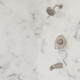 Jaida Single-Handle 4-Spray Tub and Shower Faucet w/ Restore Technology in Spot Defense Brushed Nickel (Valve Included) - Super Arbor